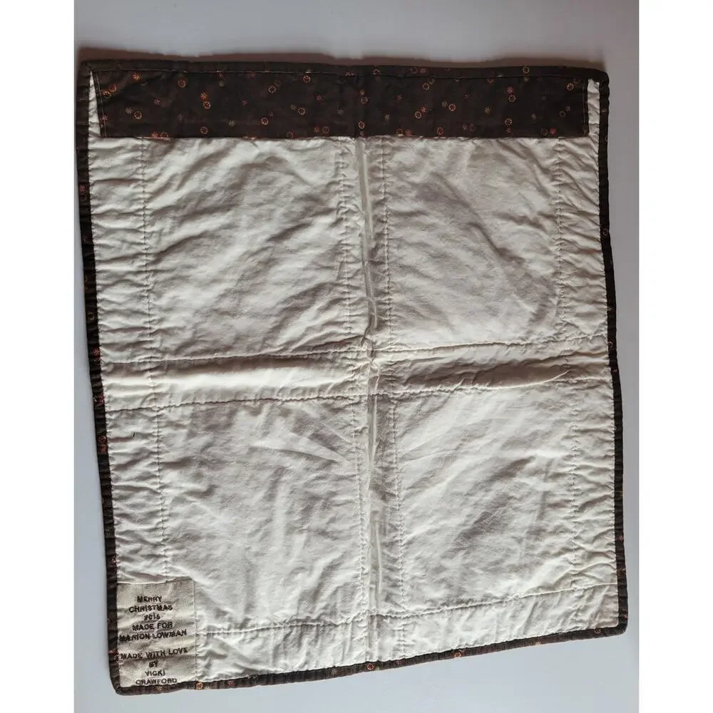 Embroidered Four Seasons Quilted Wall Hanging Handmade Winter Fall